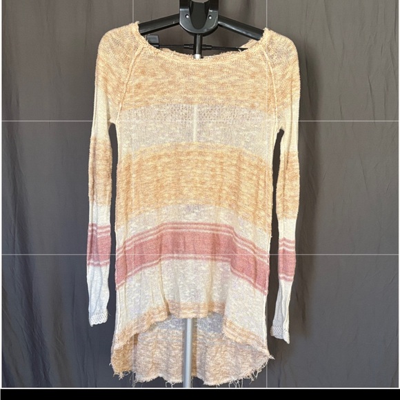 Free People Distressed Striped Mini Sweater Dress - Picture 7 of 7